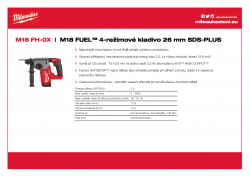 MILWAUKEE M18 FH M18 FUEL™ 4-režimové kladivo 26 mm SDS-PLUS 4933478500 A4 PDF
