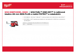 MILWAUKEE M18 ONEFHXDEL M18 FUEL™ ONE-KEY™ 4-režimové kladivo 26 mm SDS-PLUS s maticí FIXTEC™ a odsáváním 4933478506 A4 PDF