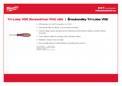 MILWAUKEE Tri-Lobe VDE Screwdrivers Šroubovák Tri-Lobe VDE PH0 x60 4932478720 A4 PDF