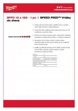 MILWAUKEE Speed Feed Drills  4932479471 A4 PDF