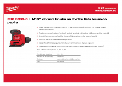 MILWAUKEE M18 BQSS M18™ vibrační bruska na čtvrtinu listu brusného papíru 4933479966 A4 PDF