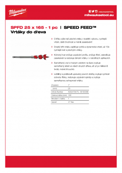 MILWAUKEE Speed Feed Drills  4932479475 A4 PDF
