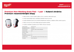 MILWAUKEE Premium Non-Marking Knee Pad Kolenní chrániče Premium nezanechávající stopy - 1 pár 4932478139 A4 PDF