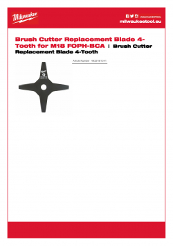 MILWAUKEE Brush Cutter Replacement Blade 4-Tooth  4932481041 A4 PDF