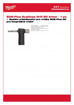 MILWAUKEE SDS-Plus small vacuum drill bits system attachments Hřídel SDS-Plus DC s vakuovým adaptérem 4932471160 A4 PDF