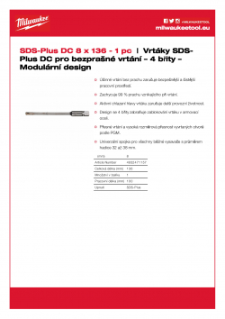 MILWAUKEE SDS-Plus small vacuum drill bits  4932471157 A4 PDF