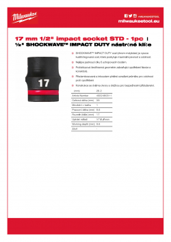 MILWAUKEE 1/2" impact sockets - std II  4932480311 A4 PDF
