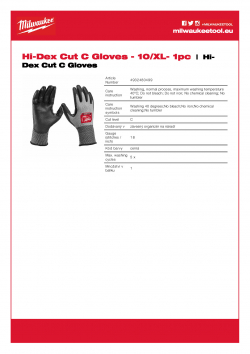 MILWAUKEE Hi-Dex Cut C Gloves  4932480499 A4 PDF