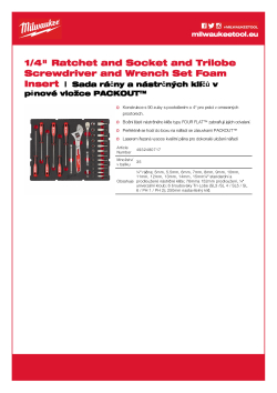 MILWAUKEE Ratchet and Socket Packout Foam Insert  4932480717 A4 PDF
