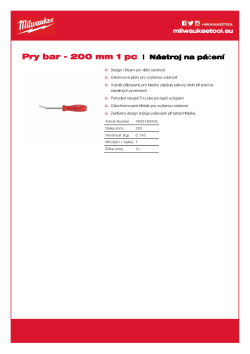 MILWAUKEE Pry bar Nástroj na páčení - 200 mm 4932480595 A4 PDF