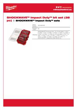 MILWAUKEE SHOCKWAVE™ Impact Duty™ sets  4932492009 A4 PDF