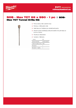 MILWAUKEE SDS-Max TCT Tunnel Drills NG  4932492057 A4 PDF