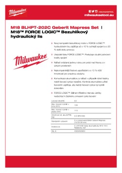 MILWAUKEE M18 BLHPT M18™ FORCE LOGIC™ bezuhlíkový lis 4933480903 A4 PDF