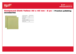 MILWAUKEE Premium polishing accessories Hadřík žlutý 40 × 40 mm 4932492307 A4 PDF