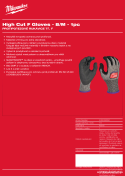 MILWAUKEE Protipořezové rukavice tř. F 8/M 1 ks 4932492041 A4 PDF
