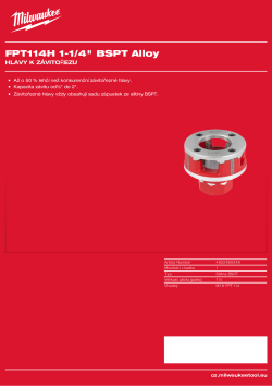 MILWAUKEE FPT114H BSPT slitinová hlava 4932480248 A4 PDF