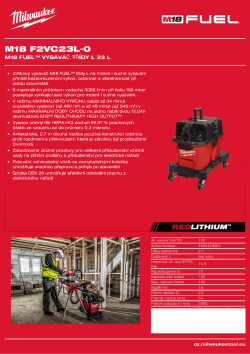 MILWAUKEE M18 FUEL™ vysavač třídy L 23 l 4933478964 A4 PDF