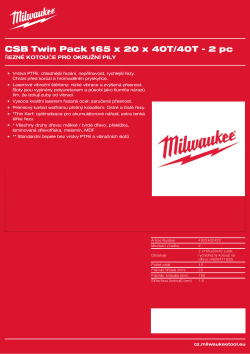 MILWAUKEE Set pilových kotoučů Dřevo 165 x 20 mm 2 ks 4932492433 A4 PDF