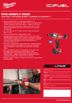 MILWAUKEE M18 FUEL™ nýtovací kleště Lockbolt s ONE-KEY™ 4933478638 A4 PDF