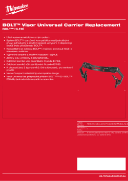 MILWAUKEE BOLT™ náhradní držák hledí Universal 4932492332 A4 PDF