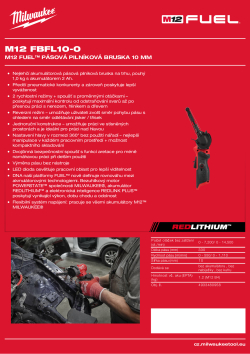 MILWAUKEE M12 FUEL™ pásová pilníková bruska 10 mm 4933480958 A4 PDF