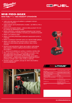 MILWAUKEE M18 FUEL™ ¼″ Hex rázový utahovák 4933479865 A4 PDF