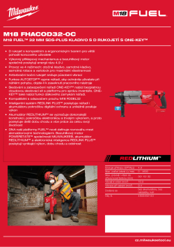 MILWAUKEE M18 FUEL™ 32 mm SDS-Plus kladivo s D rukojetí s ONE-KEY™ 4933492140 A4 PDF