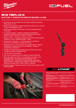 MILWAUKEE M12 FUEL™ pásová pilníková bruska 13 mm 4933480960 A4 PDF