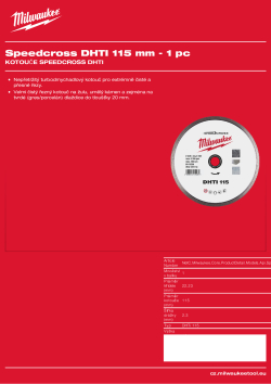 MILWAUKEE Kotouč Speedcross DHTi 115 mm 4932492154 A4 PDF