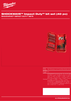 MILWAUKEE Sada bitů SHOCKWAVE™ IMPACT DUTY 40 ks 4932492004 A4 PDF