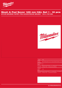 MILWAUKEE Síťovina a ochrana podložka 125 mm H&L Set 1 - 10 ks 4932492293 A4 PDF