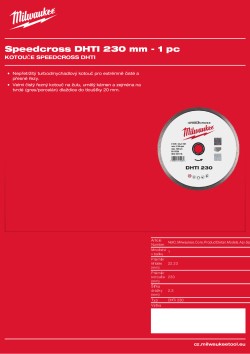 MILWAUKEE Kotouč Speedcross DHTI 230 mm 4932492156 A4 PDF