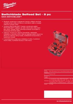 MILWAUKEE Sada samořezných vrtáků SWITCHBLADE™ 5 ks 4932479503 A4 PDF