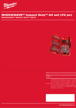 MILWAUKEE Sada bitů SHOCKWAVE™ IMPACT DUTY 70 ks 4932492007 A4 PDF