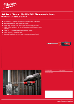 MILWAUKEE Univerzální šroubovák Torx 14 v 1 4932492810 A4 PDF