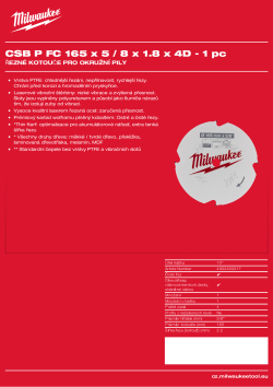 MILWAUKEE Circular saw blades for portable tools Gen II 4932493217 A4 PDF