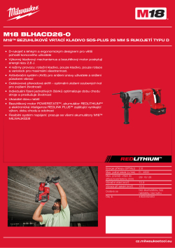 MILWAUKEE M18™ bezuhlíkové vrtací kladivo SDS-Plus 26 mm s rukojetí typu D 4933492483 A4 PDF