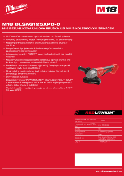 MILWAUKEE M18 bezuhlíková úhlová bruska 125 mm s kolébkovým spínačem 4933492645 A4 PDF