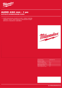 MILWAUKEE Premium Speedcross AUDD 4932492145 A4 PDF