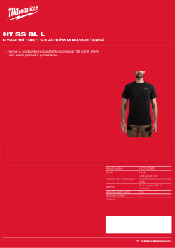 MILWAUKEE Hybridní triko s krátkým rukávem černé 4932492965 A4 PDF