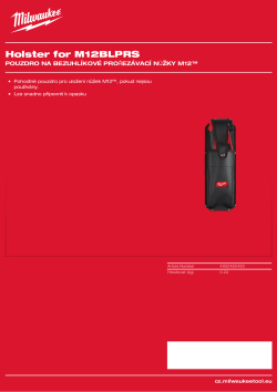 MILWAUKEE Pouzdro na bezuhlíkové prořezávací nůžky M12™ 4932492430 A4 PDF