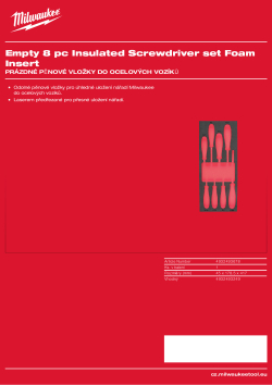 MILWAUKEE Prázdná pěnová vložka pro sadu izolovaných šroubováků 11 ks 4932493678 A4 PDF