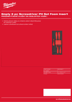 MILWAUKEE Prázdná pěnová vložka pro sadu šroubováků PH 5 ks 4932493671 A4 PDF