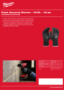 MILWAUKEE Univerzální rukavice – 10/XL - 12 ks 4932493241 A4 PDF