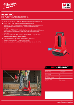 MILWAUKEE MX FUEL™ super nabíječka 4932492848 A4 PDF