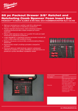MILWAUKEE PACKOUT™ pěnová vložka s ráčnou 3/8 a  kombinovanými klíči 55 ks 4932493640 A4 PDF
