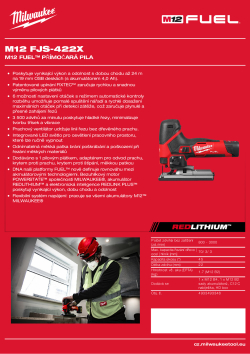 MILWAUKEE M12 FUEL™ přímočará pila 4933493348 A4 PDF