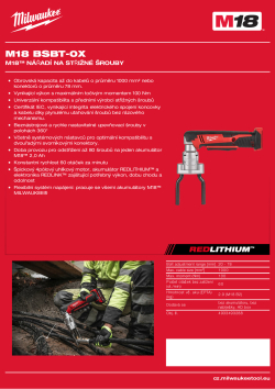 MILWAUKEE M18™ nářadí na střižné šrouby 4933493288 A4 PDF