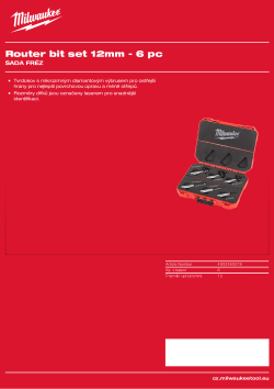 MILWAUKEE Sada fréz - stopka 12 mm 6 ks 4932493578 A4 PDF