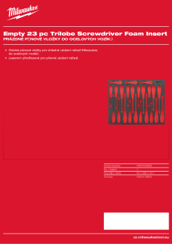 MILWAUKEE Prázdná pěnová vložka pro sadu šroubováků Tri Lobe 23 ks 4932493668 A4 PDF